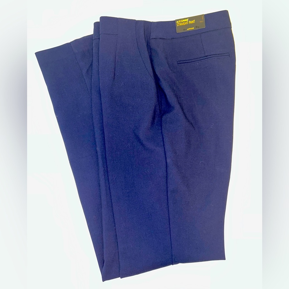 NWT Chico’s womens So Slimming deep navy blue straight leg pants size 1 TALL